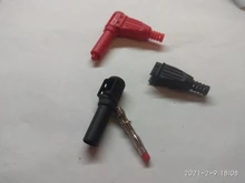 Insulation-Wire Connector Banana-Plug Multimeter-Test Right-Angle Solder-Type Male Red/black