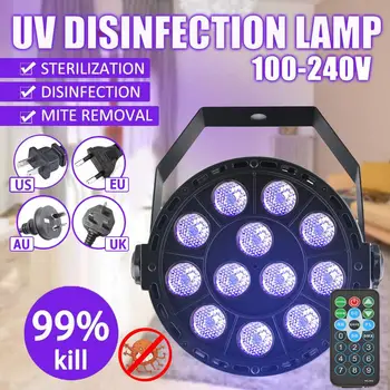 

UV Sterilizing Lamp Household Kill Mite Disinfection Light with Remote Tube UVC Germicidal Light Sterilizing Lights 48W 12LED