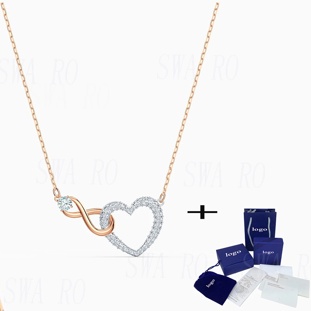 

New Fashion Exquisite High Quality INFINITY HEART White Lady Necklace Send Girlfriend Engagement Birthday Classic Gift 5518865