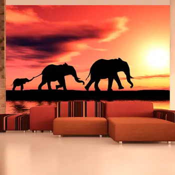 

Wall mural-elephants: Family-350x270 cm
