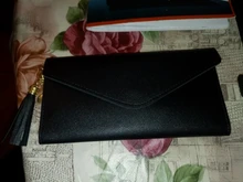 Cartera de piel sintética para mujer, monedero cartera borla, tarjetero, bolso de mano tipo monedero