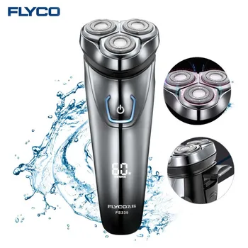 

Flyco FS339 бритвенный станок для мужчин Barbeador IPX7 Водонепроницаемая 1 часовая перезаряжаемая моющаяся Вращающаяся бритва