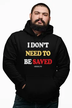 

Angemiel Wear İ Dont Never Mind Be Saved Black Male Hooded Sweatshirt