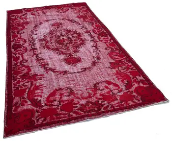 

168x277 Cm Red Handmade Over Dyed Rug-5x9 Ft