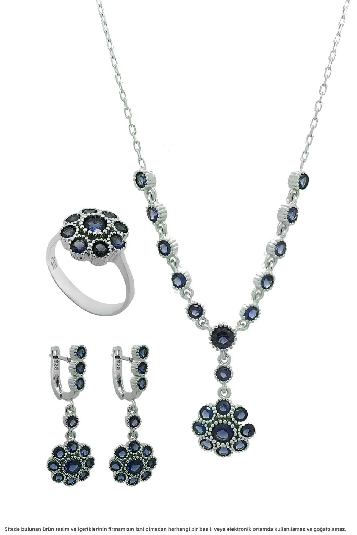 

Sapphire Cubic Zirconia Silver Women 'S Triple Set