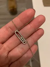 Collar Messica de plata de ley 925, serie francesa de tres movimientos de diamantes, chapado en oro rosa, marca original, joyería fina para mujeres