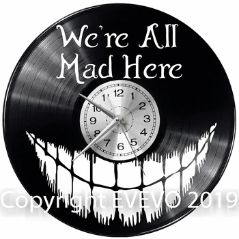 

Cheshire Cat Wall Clock Vinyl Vinyl Record Retro Clock Handmade Vintage Gift Style Room Home Decorations Great Gift Clock