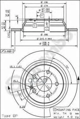 Диск Тормозной Задн Mercedes-Benz: Viano 03-, Vito Автобус 03-, Vito Фургон 03- Brembo арт. 08.8405.10