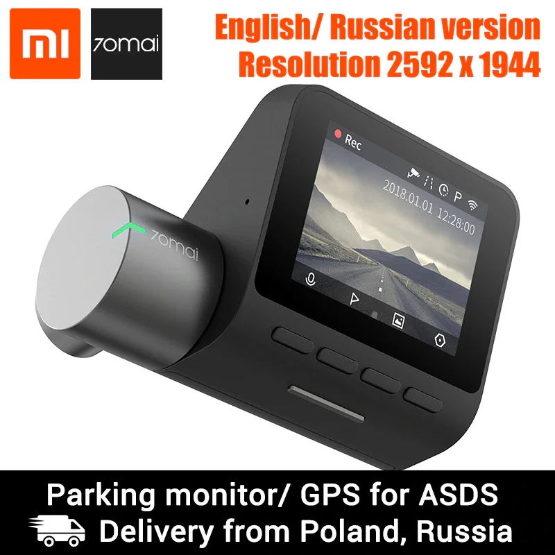 Видеорегистратор Xiaomi 70mai Pro 2592x1944 140 ° F/1 8 dop. GPS-навигатор ADAS | Автомобили и