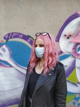 Msholy-peluca ondulada rosa con flequillo Bob corto, Pelo Rizado Bob, pelucas púrpuras sintéticas Rojas, rubias y verdes, Cosplay de alta temperatura