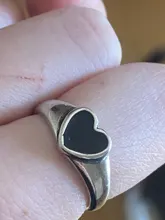 XIYANIKE 925 plata esterlina negro circonita de corazón amor anillo de cristal mujer joyería de moda Retro apertura clásico Кольцо venta al por mayor