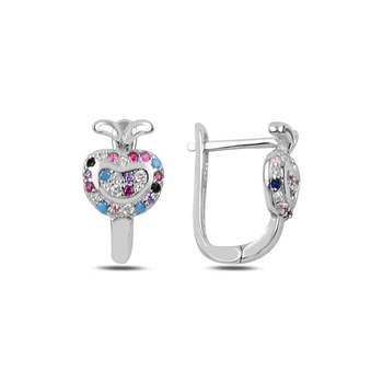 

KUTAYDAN Zircon Cubic Zirconia J Earrings 925 Sterling Silver