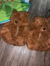 Zapatillas de casa afelpadas de oso de peluche para mujer, calzado para estar en casa, marrón, suave, antideslizante, de piel sintética, bonitas y esponjosas, Zapatillas de casa, cálido para invierno