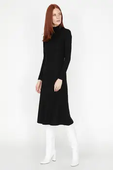 

Women Autumn Dress 2020 Casual Sexy Long Sleeve Midi Turtleneck Comfortable Midi Design Special Day Hot Sale