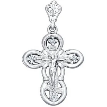 

Sokolov cross with 4 cubic zirconia Silver