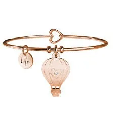 

KIDULT-316L STAINLESS STEEL AND CRYSTAL PENDANT HOT AIR BALLOON AND PVD ROSE'-COD 731088 FREE TIME