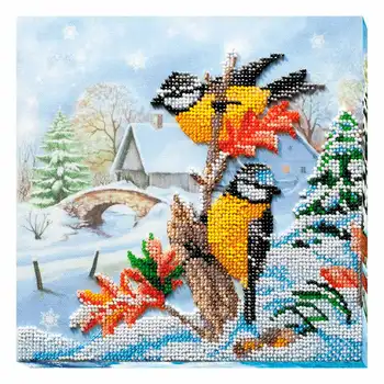 

Amv-050 set for embroidery with beads 'frayed guests '20x20 cm