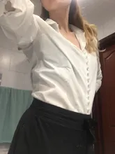 Blusa de manga larga con botones lisos para Primavera, camisa blanca de oficina para mujer, a la moda