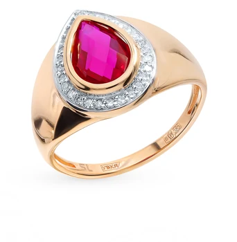 

Gold ring with Ruby and diamonds sunlight sample 585