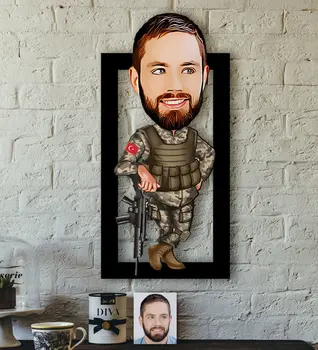 

Personalized Soldier Caricature OF 3D Wood Tablo-2 Reliable Quality Cost Effective Funny Fun Custom Design souvenir