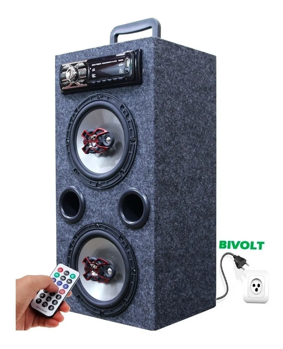 Caixinha Bob Ativa Residencial 6x9 Fm Usb Bluetooth Aux Top