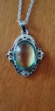 Collares de estilo Retro, joyería elíptica de Palacio, collar con Control de temperatura, cambio de Color, cadena de acero inoxidable