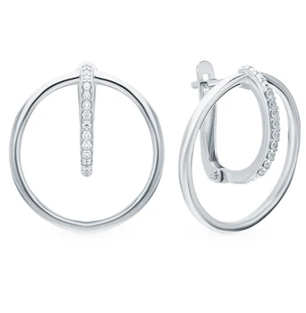 

Silver earrings with cubic zirconia sunlight sample 925