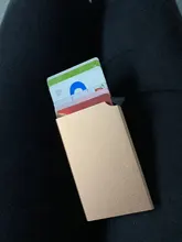 BISI GORO-cartera inteligente Unisex antirrobo RFID, tarjetero de Metal sólido, Delgado, tarjetero de negocios