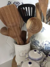 Skimmer Cooking Spoon Tableware Colander Kitchen-Tool-Kit Teak Nano-Soup Wooden Natural-Wood