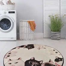 Коврик для ванной | коврик для ванной нескользящие Противоскользящие коврики Angry Cats Djt диаметр 100 см