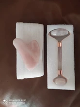 Rodillo de Jade de cuarzo rosa para masaje Facial, masajeador adelgazante Facial, piedra de Jade Natural, conjunto de belleza para el cuidado de la piel