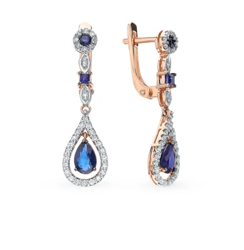 

Sunlight gold earrings with sapphires and diamonds