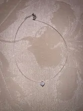 Collar de hilo de pescar transparente para mujer, cadena Invisible de Color plateado, gargantilla de diamantes de imitación para mujer
