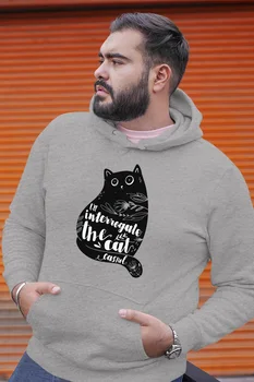 

Angemiel Wear İnterrogate The Cat Gray Men 'S Hooded Sweatshirt