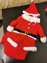 Apparel Costume Christmas-Clothes Dog-Suit Pet-Coat Santa-Claus with Winter Gomaomi Cap
