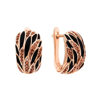

Silver earrings with enamel and cubic zirconium sunlight sample 925 test