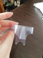 1PC reutilizables Semi permanente regla para cejas medida herramienta regla guía para cejas Microblading Calliper plantilla maquillaje