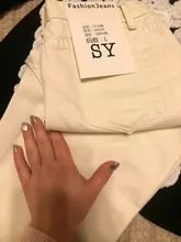 White Jeans Denim Pants High-Waist Woman Spring-Meters Loose Nine Ankle