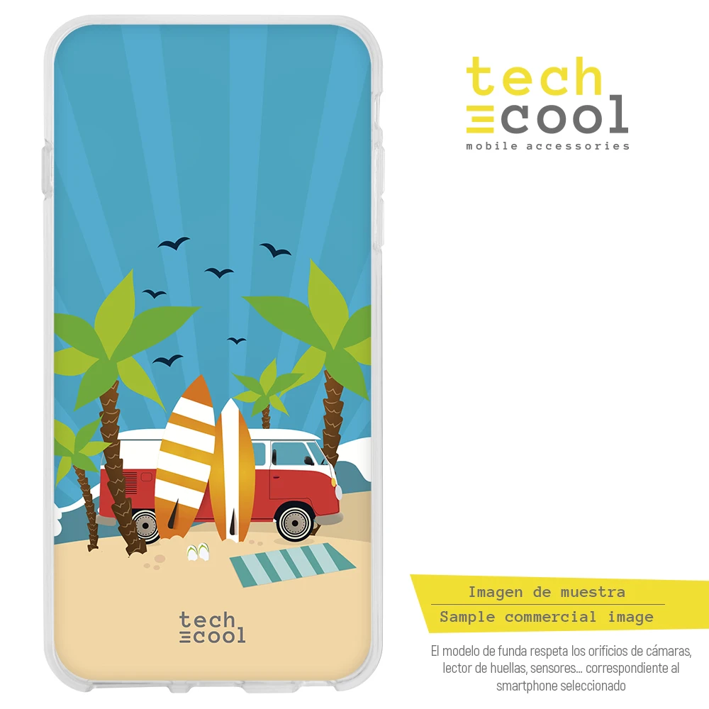 FunnyTech®Чехол-подставка для Xiaomi Silicone Mi9 design Caravan surf top