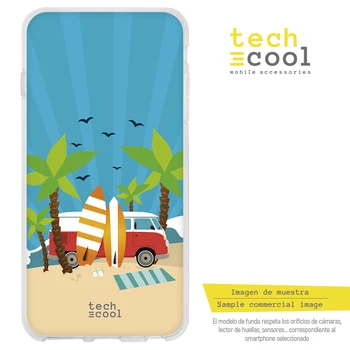 

FunnyTech®Silicone stand case for IPhone 7/8 design Caravan surf top