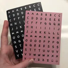 Mohamm-pegatina de corazón con letras en inglés para chica, suministros escolares, en blanco y negro, Cuenta de mano, 1 ud.