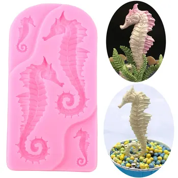 

3D Hippocampus Silicone Mold Sugarcraft Sea Horse Fondant Cake Decorating Tools Candy PolymerClay Chocolate Gumpaste Mold