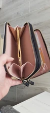 Cartera larga de piel sintética para mujer, monedero cartera borla, tarjetero, bolso de mano tipo monedero