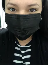 Mascarilla desechable de 3 capas, máscara facial de tela no tejida, antipolvo, con elásticos para las orejas, color negro, 10/50/100 Uds.