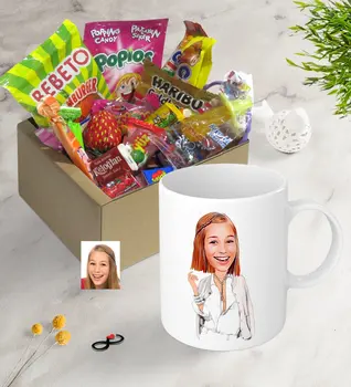 

Personalized Women 'S Model Caricature Of Nostalgic Lezzetler Mug Set Photo Picture Funny Fun Memories Name Lettering Souvenir gift