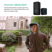 Simshine – sonnette WIFI sans fil pour maison connectée, interphone vidéo de sécurité, caméra AI, Vision nocturne HD 1080P, pour appartement