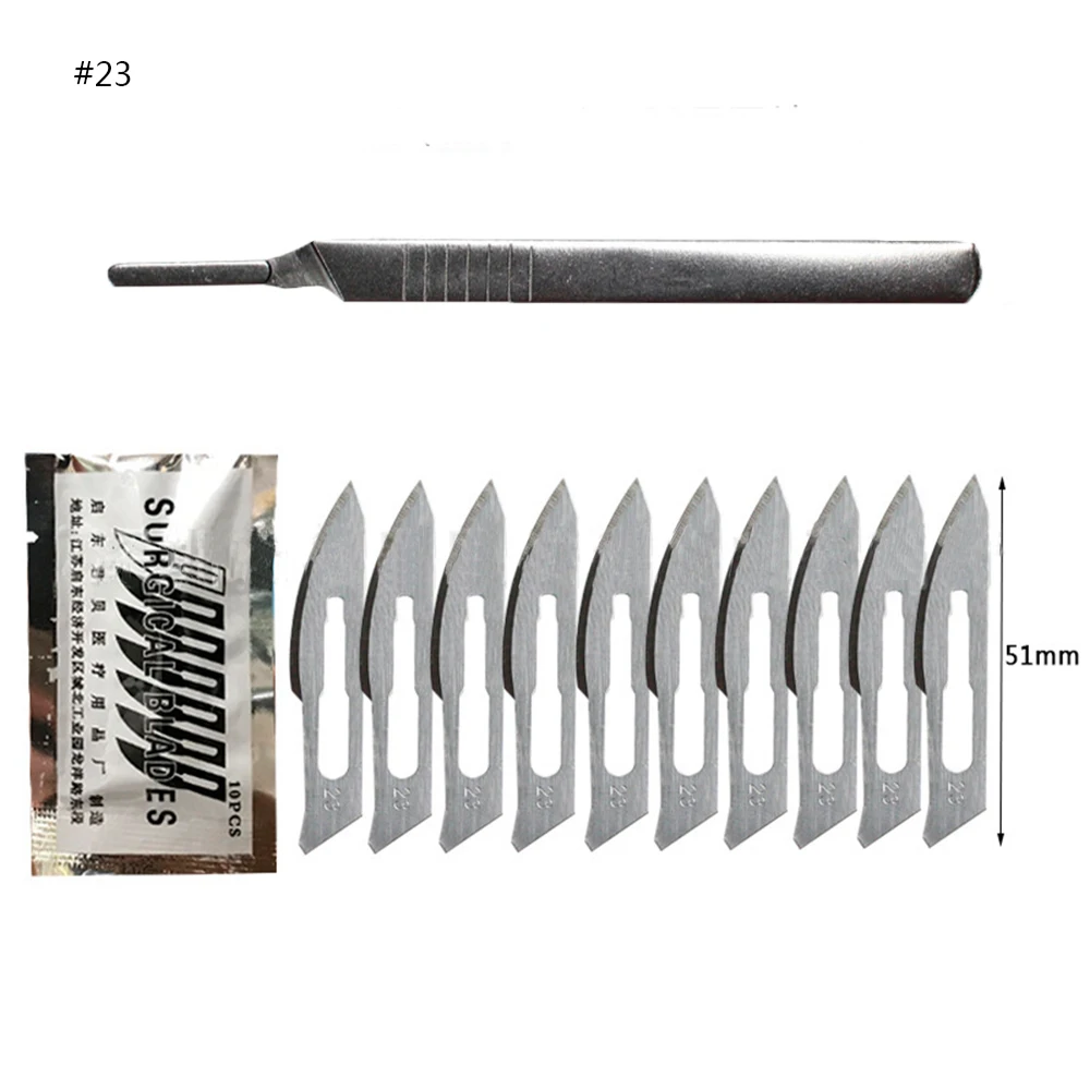 plastic trim removal tools Carbon Steel Surgical Scalpel Knives 11# 23# Blades with Handle Scalpel DIY Cutting Tool PCB Repair Animal Wood Surgical Knife car trim removal kit Tool Sets