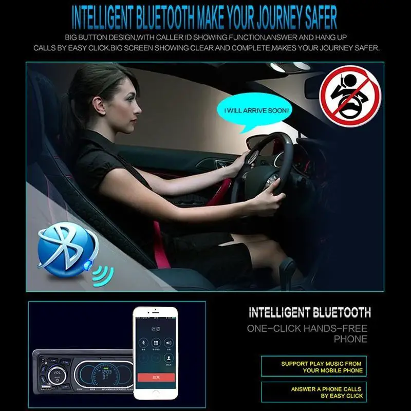 1 Din автомагнитола FM Bluetooth Aux-in USB Стерео Авторадио In-dash 12 В Автомобильный MP3-плеер 1din мультимедийный плеер с пультом дистанционного управления
