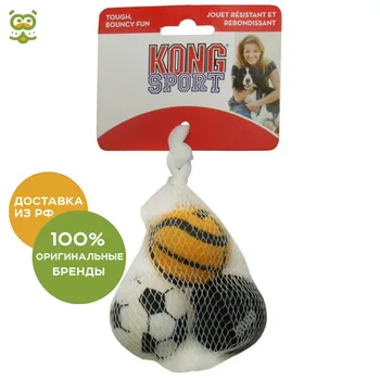 

Игрушка для собак KONG Air Sport "Теннисный мяч" очень маленький (в упаковке 3 шт.) 4 см без пищалки