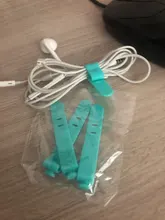 4 unids/set las correas de silicona de almacenamiento de auriculares suave cinta de Cable USB de Cable, organizadores de Cable Winder titular de la pinza para auriculares